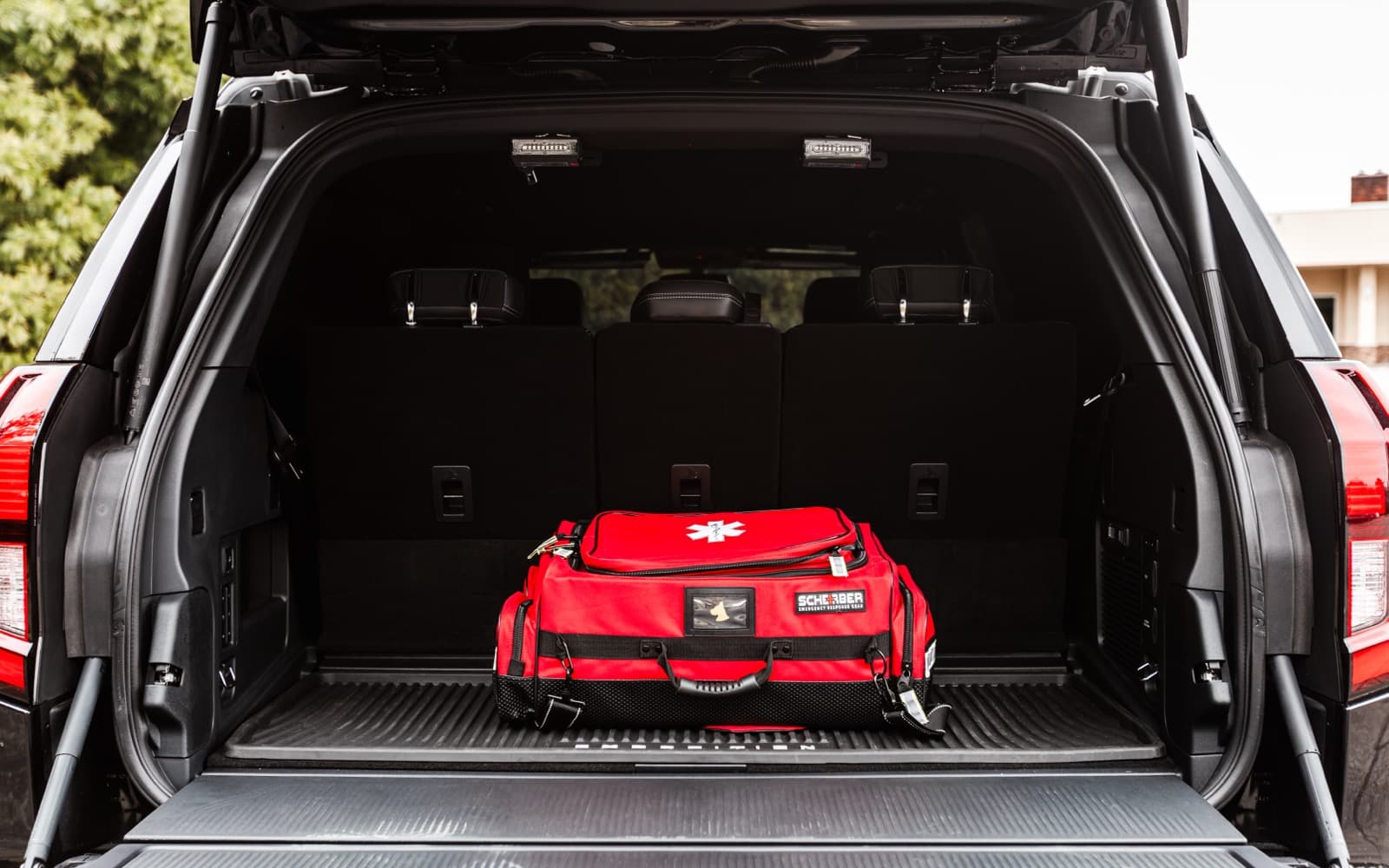 Medical kit in protective detail vehicle