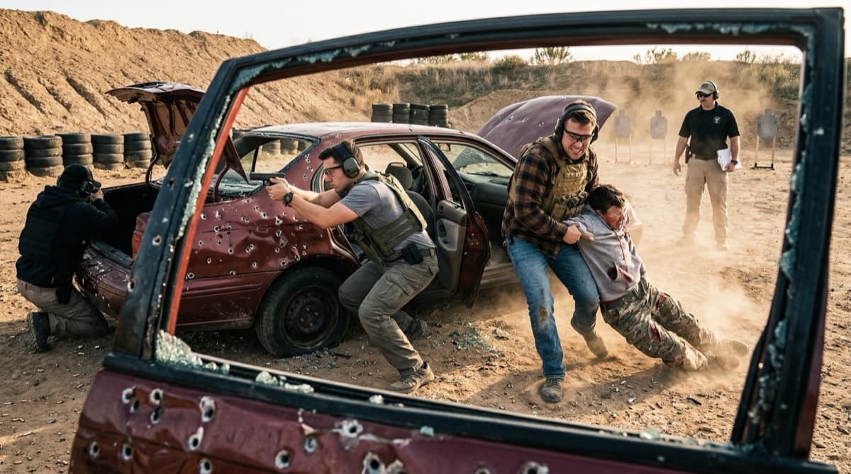 RS Black vehicle evacuation drill for executive protection training